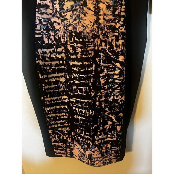 Jax Women’s Size 14 Sheath Dress Black Multicolor 3/4 Sleeve Knee Length Zip Up - Picture 5 of 12